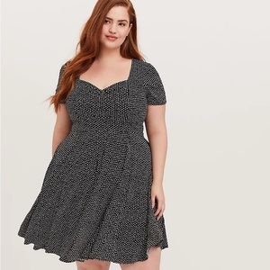 ☁️ SOLD ☁️ Torrid Polka Dot Challis Skater Dress